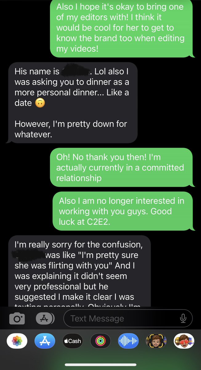 EnokiNoel's tweet image. Being a Woman in this industry is so difficult and frustrating. I just got home from #PAXEast and was super excited to work with a company.

Little to find out that I can’t even be looked at seriously in a business meeting. 

Don’t ask your clients out on dates. Please.