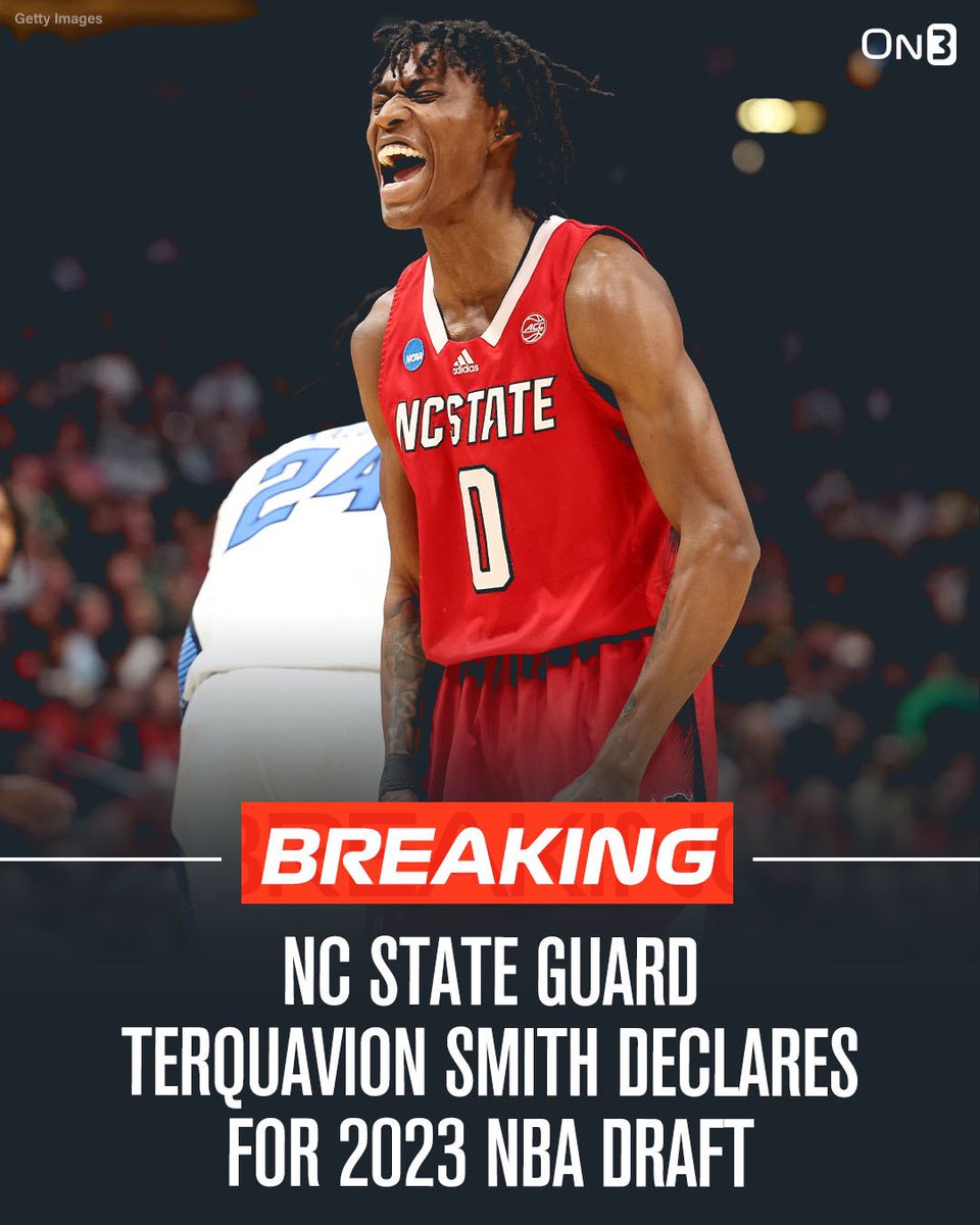 BREAKING: Terquavion Smith has declared for the NBA draft. 

Story: on3.com/college/nc-sta…
