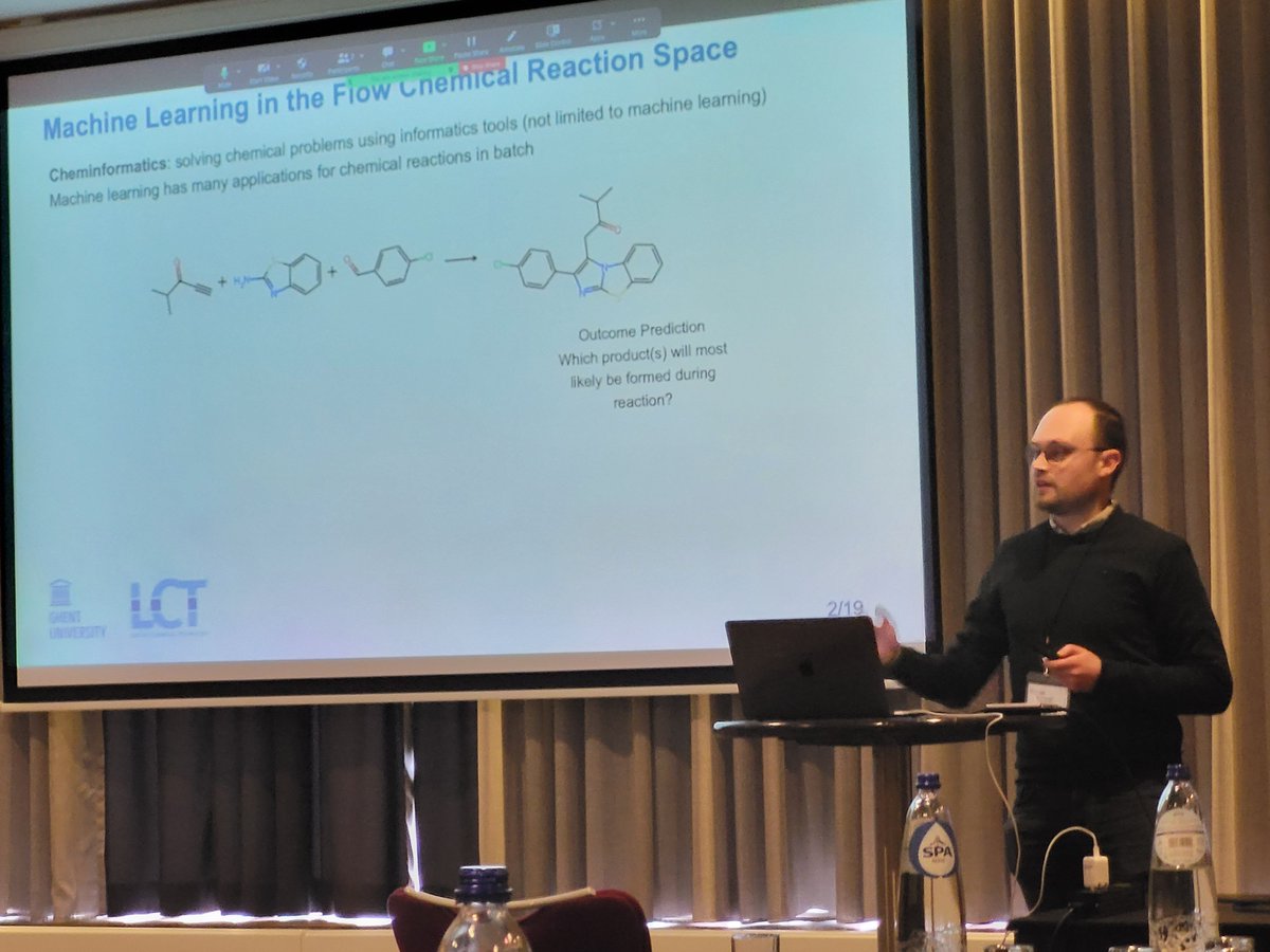 Happy to present at the #FlowChemistry Summit in Rotterdam (@SelectBio @ProfPaulWatts) and to exchange some thoughts on how machine learning can work with flow. Thanks all for the great conference! @CStevens_UGent @Kevin_VanGeem