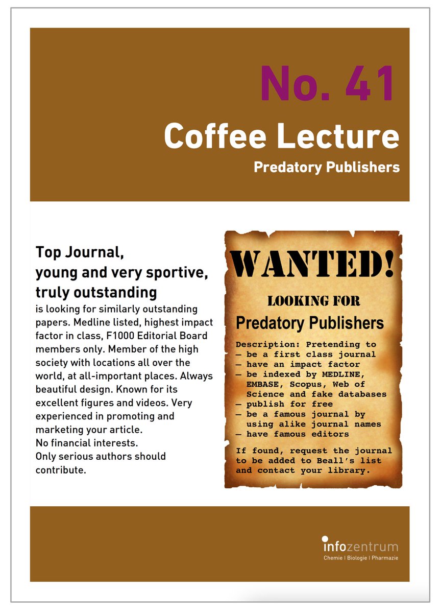 ICBPETH's tweet image. #Predatoryconferences and #predatoryjournals organizers spam mailboxes with invitations while providing limited services. Get to know more through #CoffeeLecture No. 41 tomorrow, March 29, 2023, 13:00, via Zoom ethz.zoom.us/j/63020946312  or HCI G2 by @OLRENN. Guests welcome.