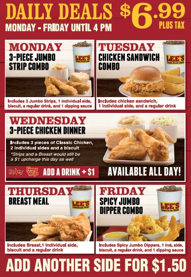 Arriba 69+ imagen lee's chicken menu prices 