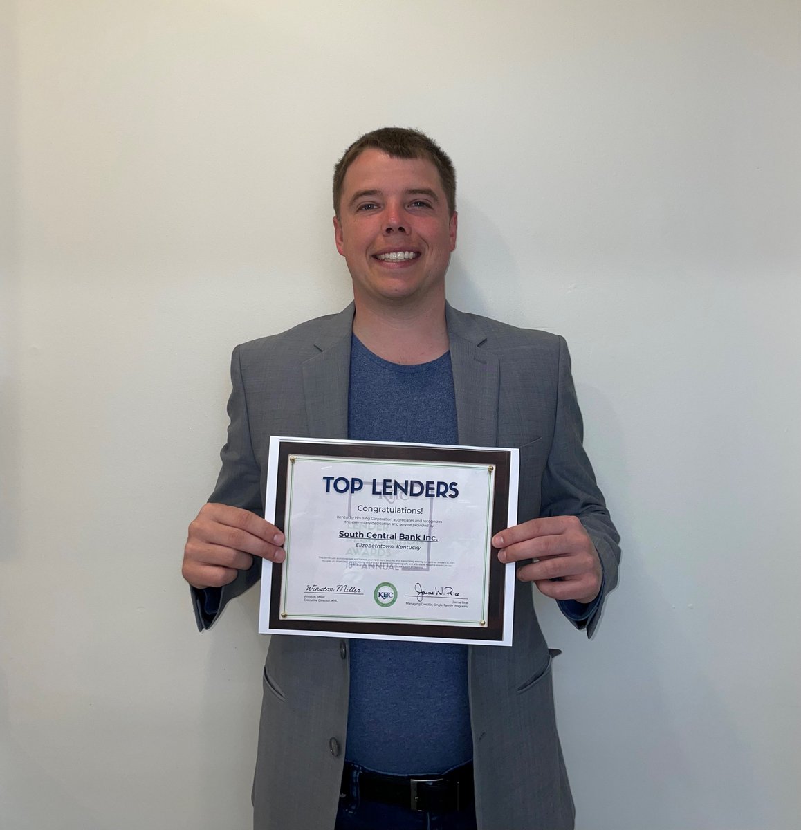 The Kentucky Housing Corp just named us a Top Lender. We are so proud of our mortgage officers for their awesome service! Thinking about home financing? Give us a call today!