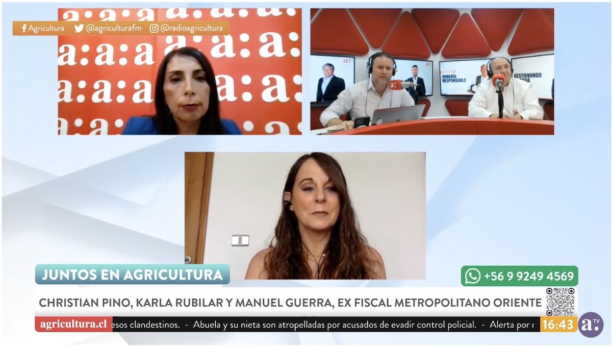 AHORA en #Juntos de radio <a href="/AgriculturaFM/">Agricultura</a>:
Pepa Gómez <a href="/Mjgomezg/">María José Gómez García</a> (Ex Subse Prev. Delito)

“Existe una contradicción entre lo que el gobierno dice con Carabineros y lo que hacen, por eso la gente no les cree ese apoyo”

Para VER Link de #AgriculturaTV 
youtube.com/live/1Wpta7RQc…