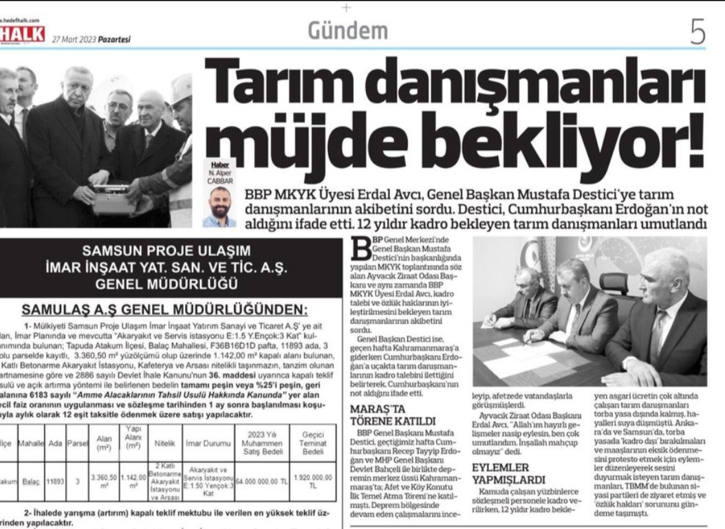 Sayın Genel Başkanımız <a href="/Mustafa_Destici/">Mustafa Destici</a> Tarım danışmanlarına göstermiş olduğunuz ilgiden dolayı teşekkür ederiz bizlere hep bir umut oldunuz .Sayın Cumhurbaşkanımız Tarım Danışmanlarının sizlerin de desteğine ihtiyacı var bizde devlet güvencesiyle Çalışmak istiyoruz <a href="/RTErdogan/">Recep Tayyip Erdoğan</a> b