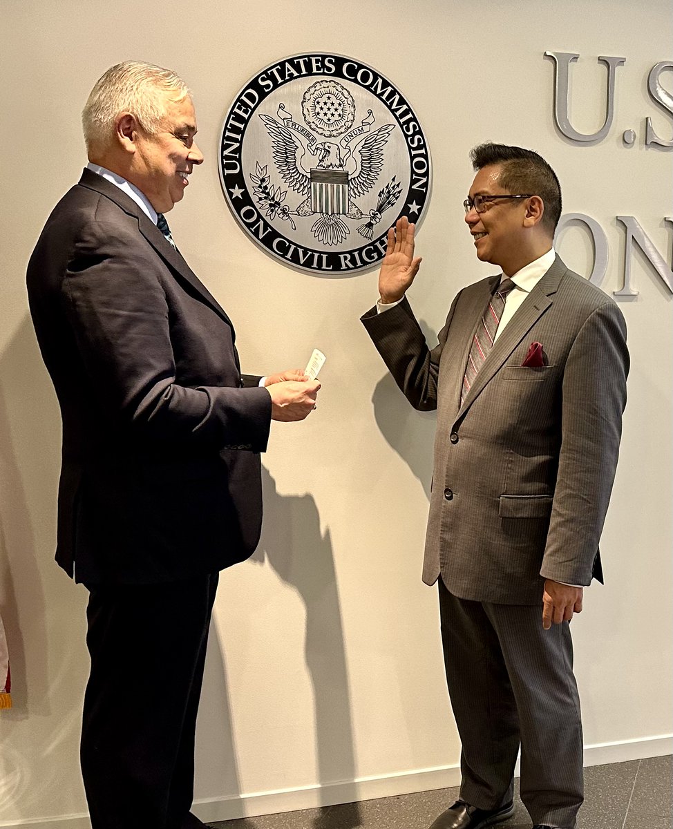 U.S. Commission on Civil Rights Swearing In Glenn D. Magpantay youtu.be/nIKfuKQwrNQ via <a href="/YouTube/">YouTube</a> Thank you Senate Majority Leader Chuck Schumer and Congresswoman Grace Meng for appointing me!
