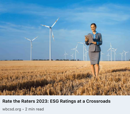 WSissonWBCSD's tweet photo. More than a decade since the release of the first #RatetheRaters report, #ESGratings remain highly relevant.
However, the #ESG industry is at a crossroads.
Rate the Raters 2023: https://t.co/PcIx2zvruI @SustInsti @WBCSD https://t.co/0fP6WF0sJw