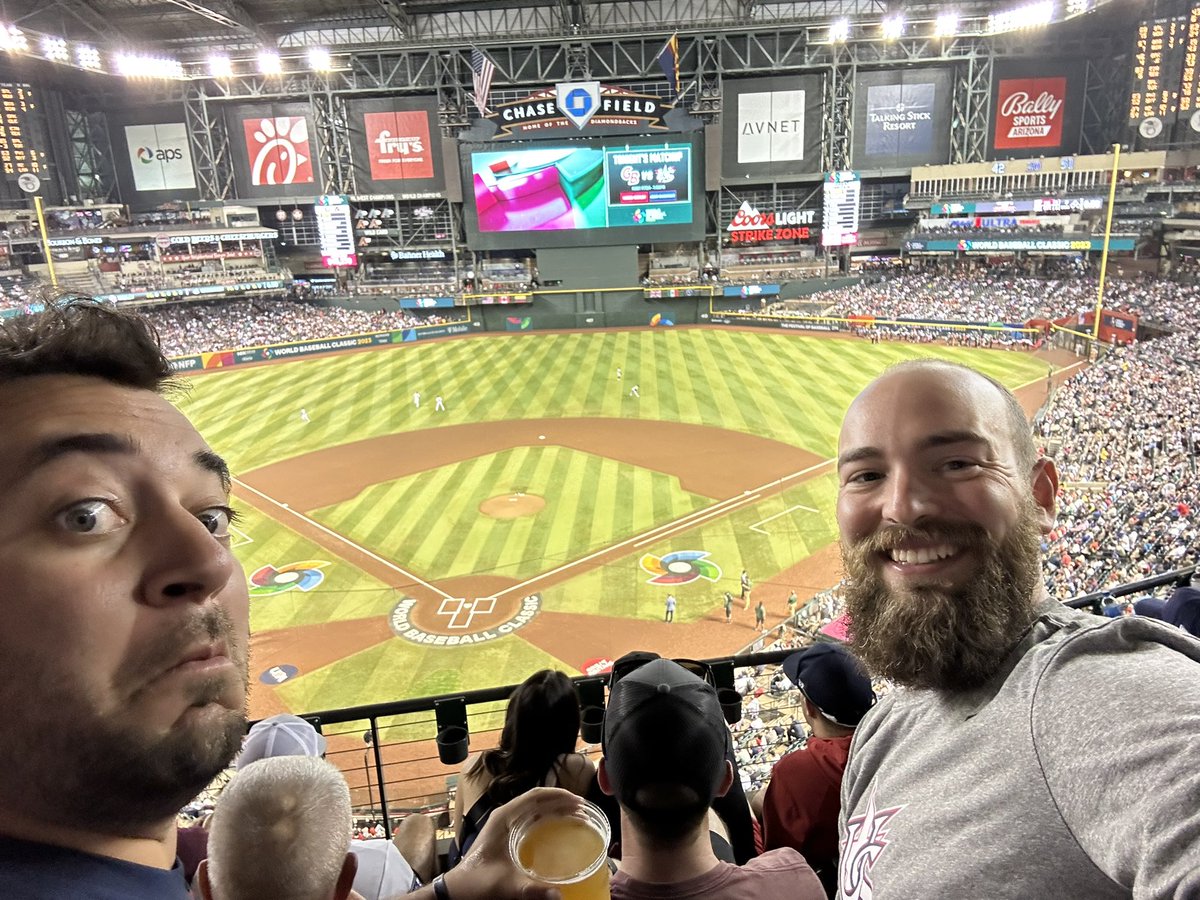 OTB_Baseball's tweet photo. This year, team @OTB_Baseball made it back to the #CactusLeague and nearly every game of @WBCBaseball Pool D play in Pheonix! @AFineGlance @otbb_max @OTBB_Sean https://t.co/R7Ar2H6oXR