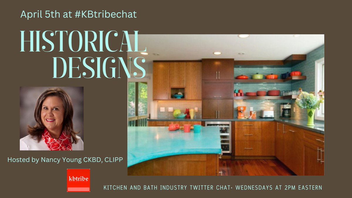 KBtribechat's tweet image. Two hours until #KBtribechat! 

Join host @NancyYoungDsign on Historical Designs.

The Q&apos;s: kbtribechat.com/2023/03/30/apr…