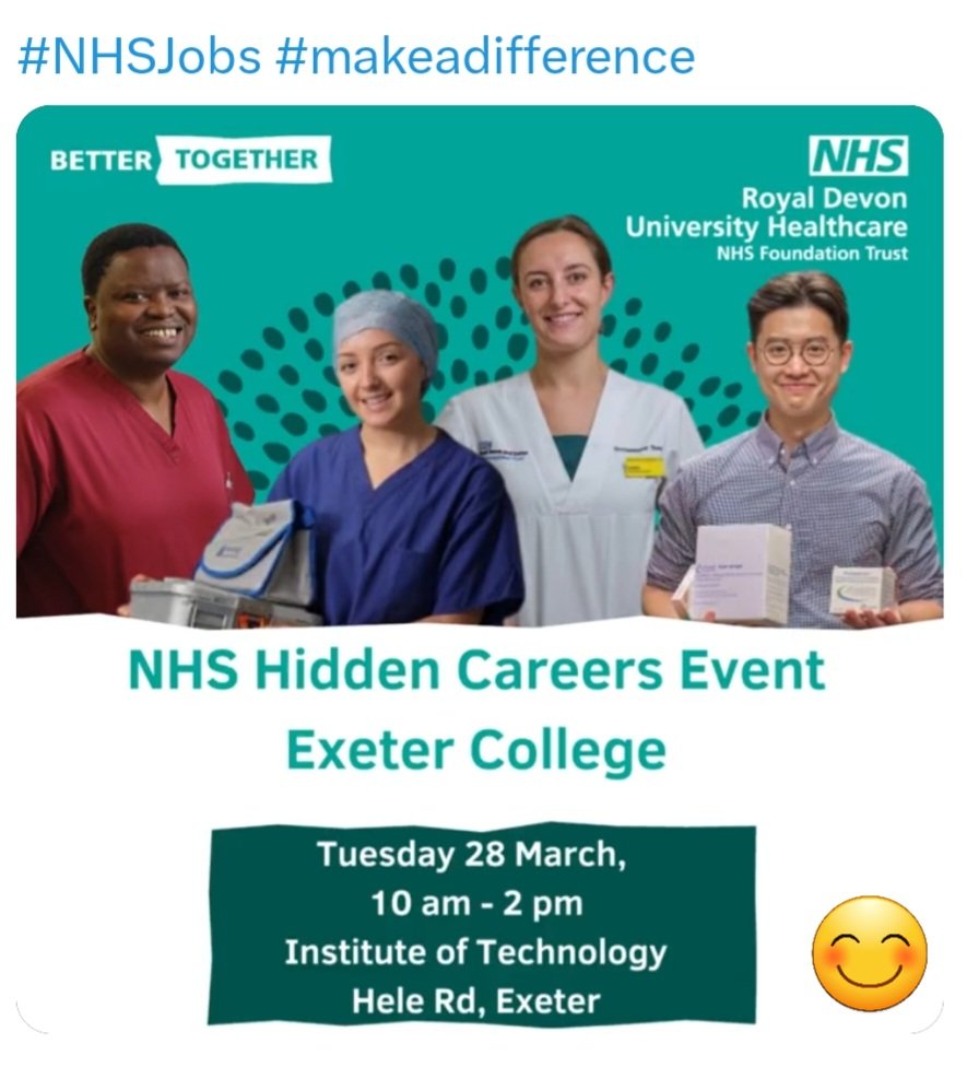 Successful day @ExeterCollege for #nhshiddencareers day. Already receiving application forms!  #Jobopportunities for qualified staff as well as 10 (!!) #earlyyearsapprentiships - WOW! @FirstStepsNHS #earlyyears #apprenticeships #morethanjustplay #futuregeneration #education