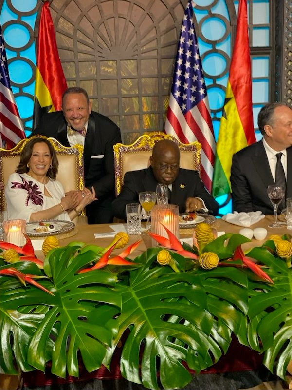 MARCMORIAL's tweet photo. Dinner in Ghana in honor of @VP Harris https://t.co/LWyqOyYOXl