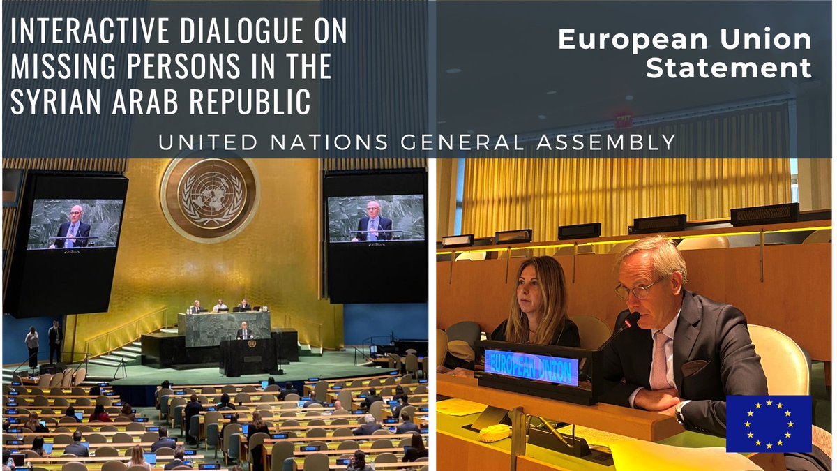 Clarifying the fate of missing persons in Syria and providing adequate support to families is a matter of utmost urgency.

The EU supports the establishment of an independent, neutral international body to document missing persons in Syria.
🇪🇺Statement➡️ eeas.europa.eu/delegations/un…
