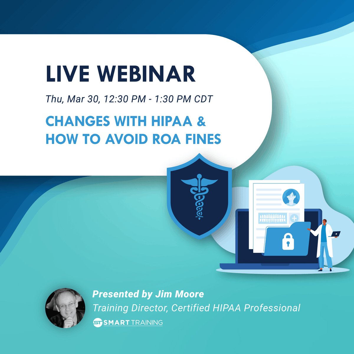 SmartTrainingLL's tweet image. Changes to the HIPAA Security Rule are expected, stay informed by joining Smart Training’s Jim Moore for a review of the proposed changes and how these new requirements will affect your practice.
 
events.teams.microsoft.com/event/76b4145b… 

#compliance #hipaa #dental #securityrule #webinar