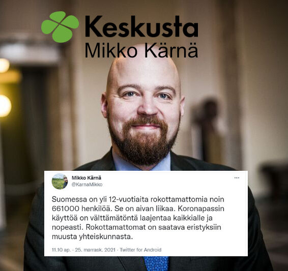 Muistakaa Keskustan teot viime eduskuntavaalikaudella. Turvetuotannon alasajo. Maatalouden alasajo. Ihmisoikeuksien alasajo. Ääni Keskustalle on ääni perustuslakia ja kehollista itsemääräämisoikeutta vastaan.