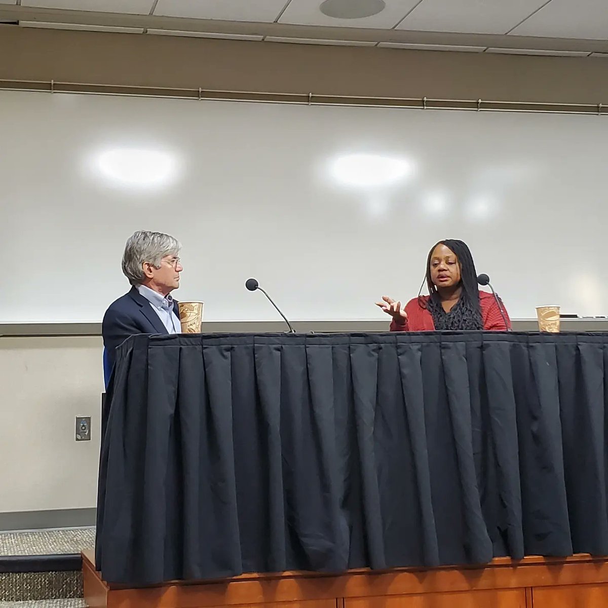 SAISBSU's tweet photo. The wonderful @Jenkinsbd kicked off today's WOC in Policymaking conference with her inspiring and thoughtful firechat with Dean Steinberg. 

Taking about the gifts of happenstance, diversity, and self recognition in enriching a woman's opportunities and success in #foreignpolicy. https://t.co/RXiGeGgrFO