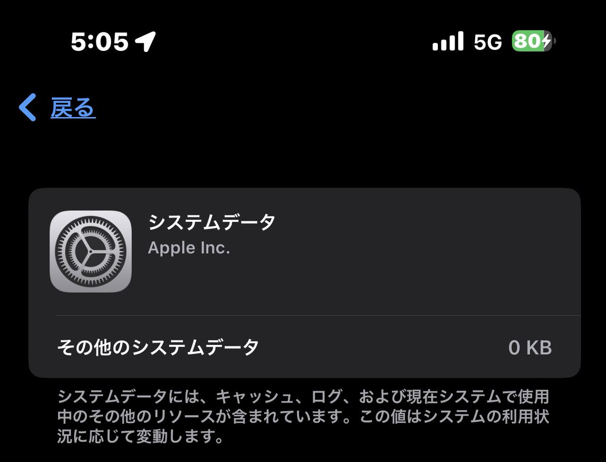 terubo_zu's tweet photo. iOS16.4にアップデートしてもシステムデータが0KBなのが直れへんねんなー
Appleカスタマーセンターに問い合わせても、不具合なければそのままで大丈夫って言われたけど、0KBってありえへん気がする… https://t.co/NPuAsxlqLF