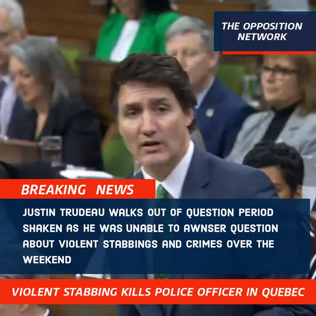DanKnightMMA's tweet photo. #BREAKING Justin Trudeau walks out of question period after being hammered by opposition parties about soft on crime policies that have left multiple people dead or injured over the weekend

#cdnpolitics https://t.co/6OFxdSjsv2