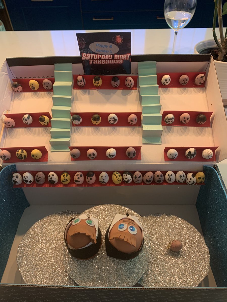 JJSHarrop's tweet photo. @itvtakeaway @antanddec.   Ant &amp; Dec’s Saturday night takeaway made for the school egg decorating competition tomorrow. By Xander (10) and Poppy (8) The likeness is uncanny! 🤣 #antanddec #SaturdayNightTakeaway #itv https://t.co/1SBPMGEo28