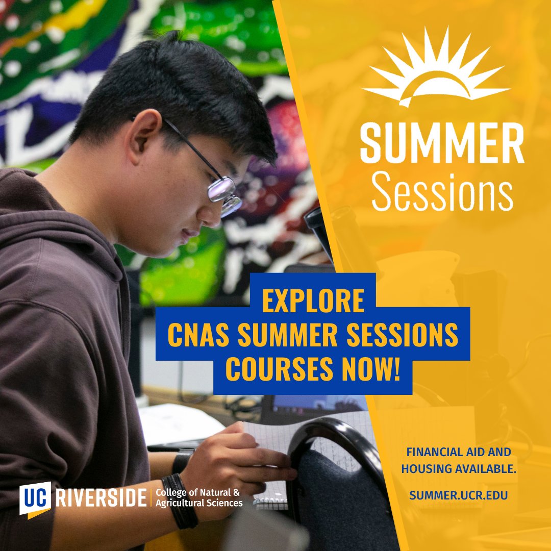 Bees &amp; Beekeeping, Introduction to Nutrition, Introduction to Applied Data Science…plus hundreds more! Explore <a href="/UCRCNAS/">UC Riverside CNAS</a> Summer Sessions course offerings at summer.ucr.edu. Registration opens April 3. #ucr #ucriverside #ucrscience #ucrcnas