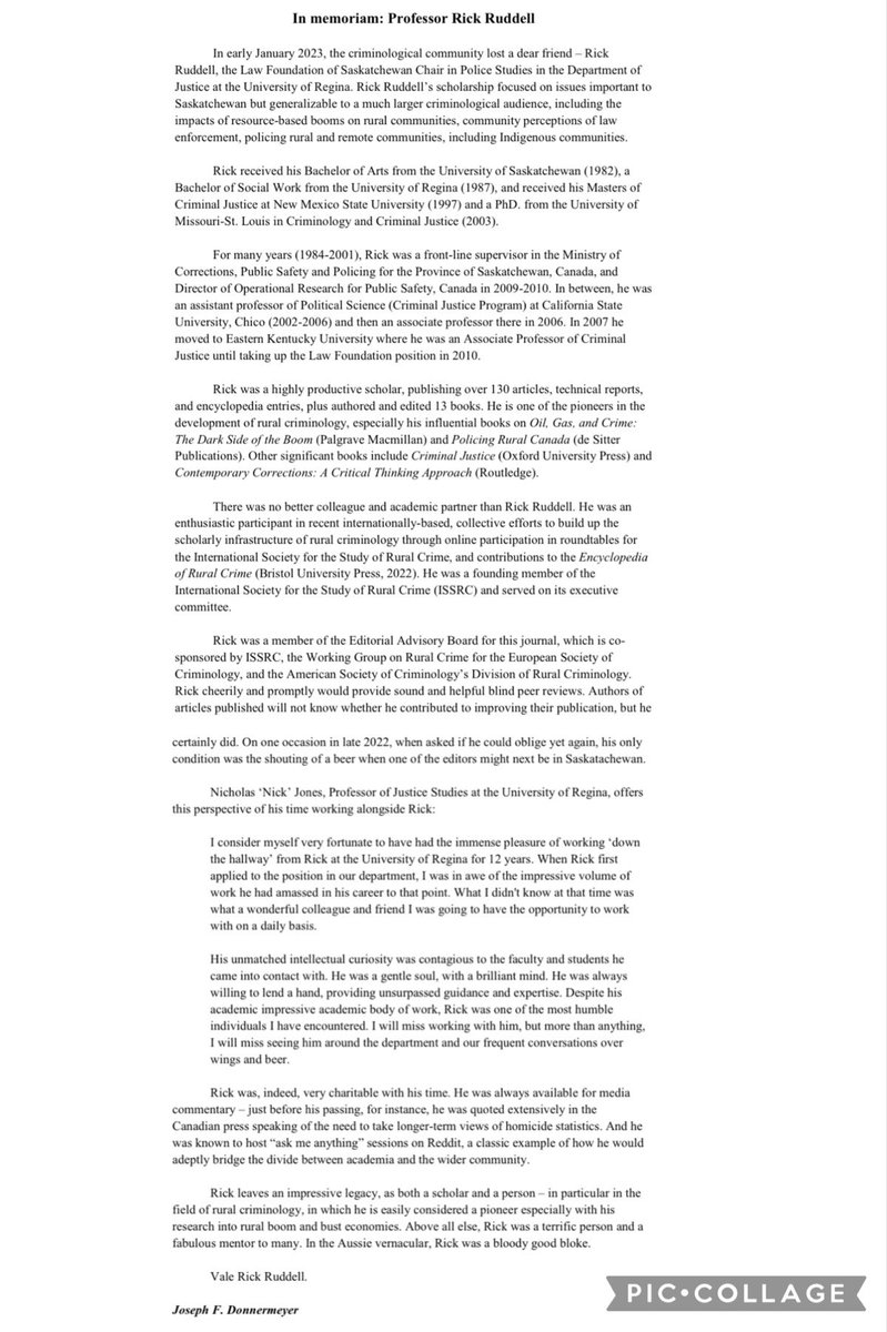 📢📢📢📢📢We have TWO new issues available now!📢📢📢📢📢

🟢 The first, #PartII of our #specialissue on #policing, is dedicated to our dearly missed colleague @rickruddell. 

Vol. 7, No. 2 can be found here: ruralcriminology.org/index.php/IJRC…

#openaccess