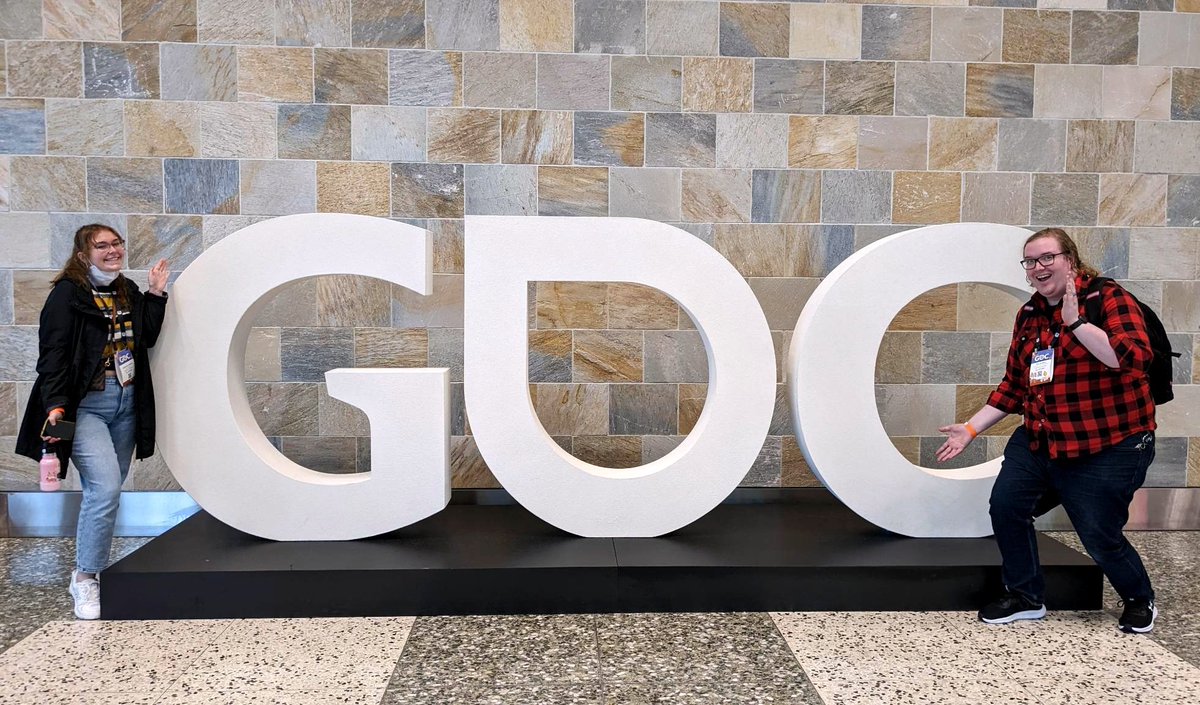 cubefruit_games's tweet photo. Eliza &amp; Charlotte had an amazing time at #GDC2023! We want to thank @DMGToronto for providing us with All Access passes that made us feel like VIPs and allowed us to explore the entirety of the conference. The connections &amp; memories made here will stay with us for years to come! https://t.co/hcyLmgy69M