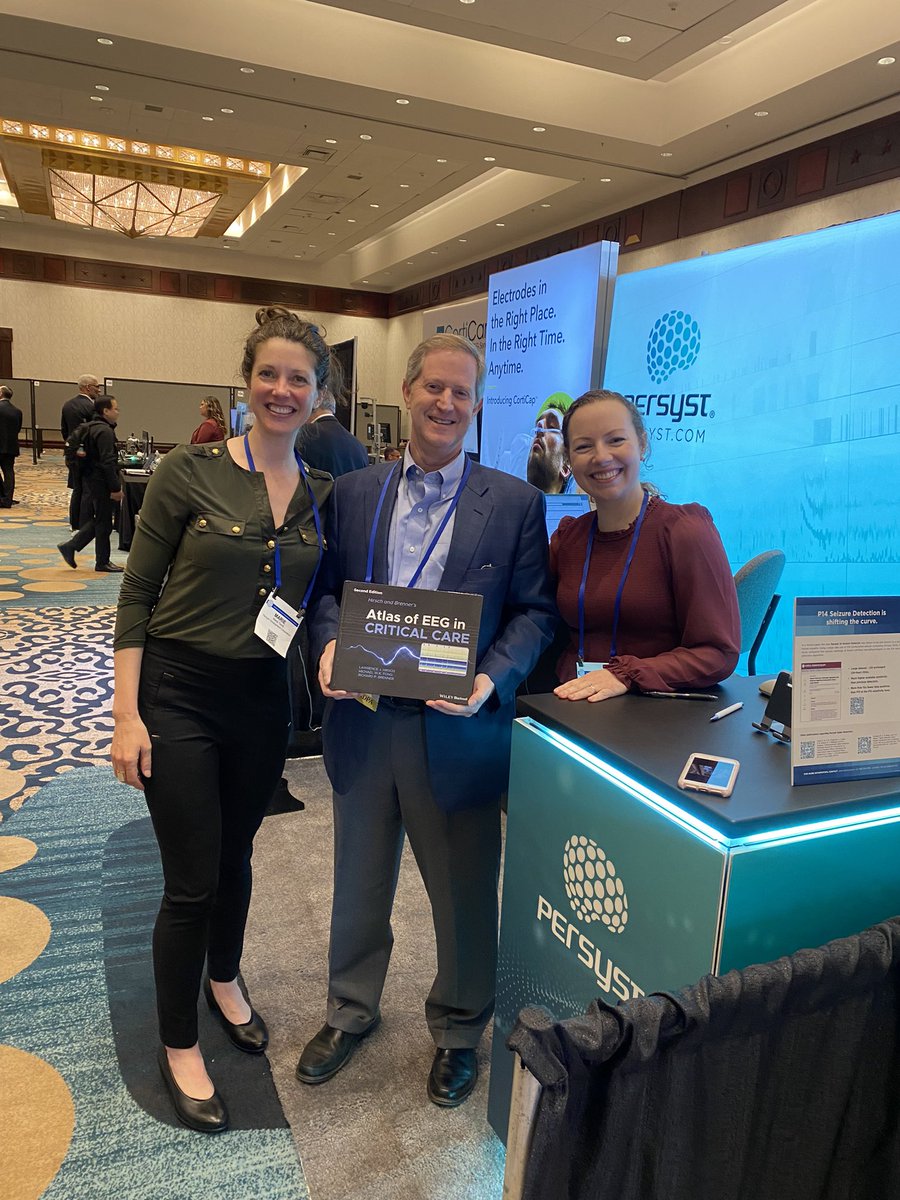 PersystEEG's tweet photo. Dr. @LawrenceHirsch7 signing a copy of the Atlas of EEG in Critical Care at the Persyst booth at #ACNS2023 !

#EEG #criticalcare #neuromonitoring #ICU #quantitativeEEG #qEEG #quantitativeanalysis #Neurology #neurophysiology #intensivist #intensivecare #neurotech #ai https://t.co/Im2ItsWuXV