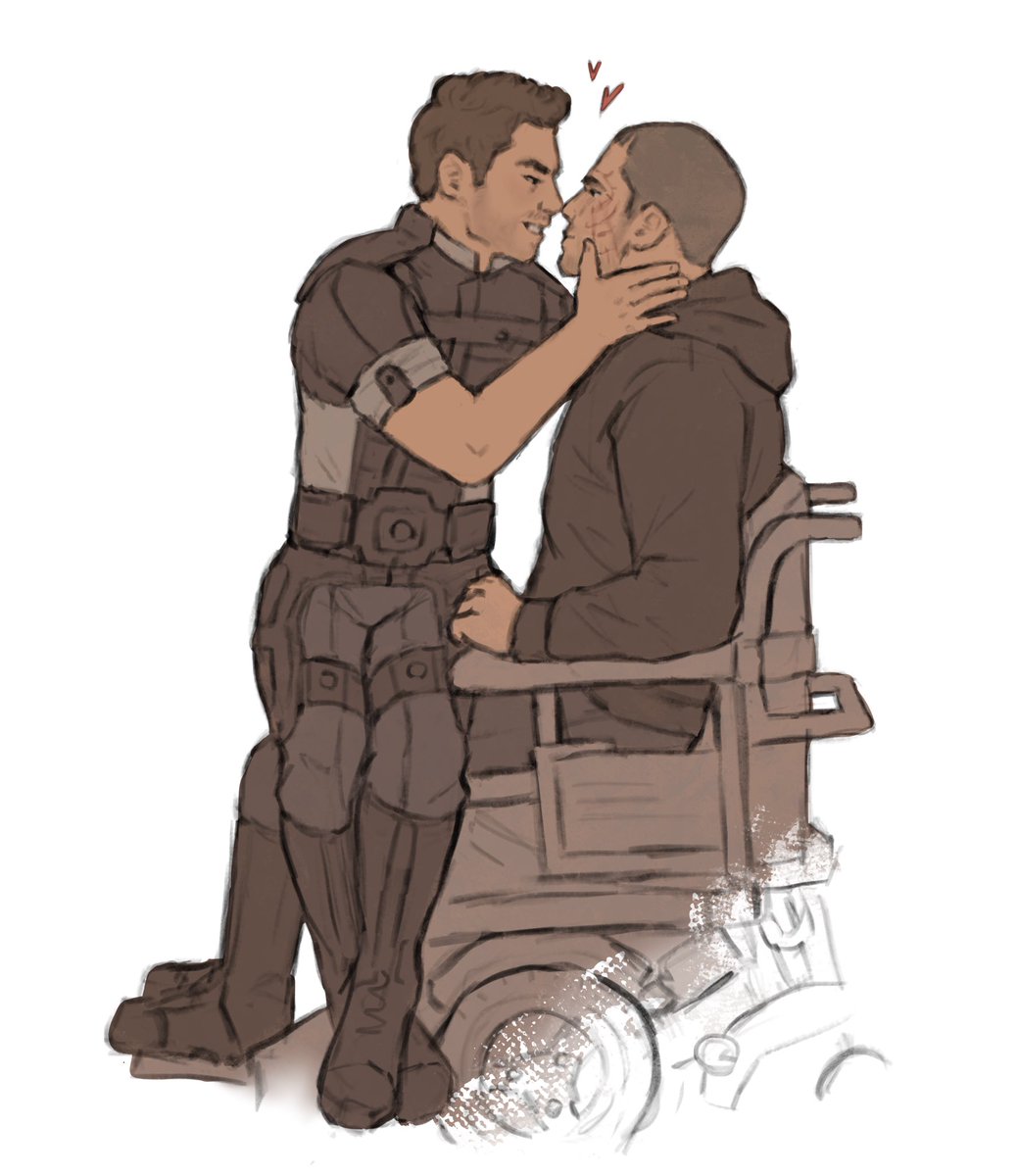 Been rewatching Mass Effect 3 romance lately and man I missed these guys 😭 also y’all have no idea how much disabled Shepard hc means to me #mShenko #MassEffect #mShepard #KaidanAlenko