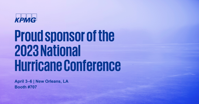 llstarklang's tweet photo. KPMG is a proud sponsor of the National Hurricane Conference. Stop by booth 707 to view the innovative KPMG Smart Grants Platform for FEMA PA and CDBG-DR and check out our Monday workshop on the Emergency Management Supply Chain Digital Twin. https://t.co/7damZqvNzc https://t.co/fJ3FThncK4