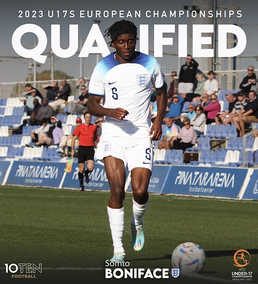 Qualification 𝐬𝐞𝐚𝐥𝐞𝐝 🔒 

Congratulations to 10Ten Football’s Fin Herrick &amp; Somto Boniface on helping England U17s qualify for this summer’s European Championships following two wins this week 🙌🏴󠁧󠁢󠁥󠁮󠁧󠁿

#uefaqualifiers #u17seuros