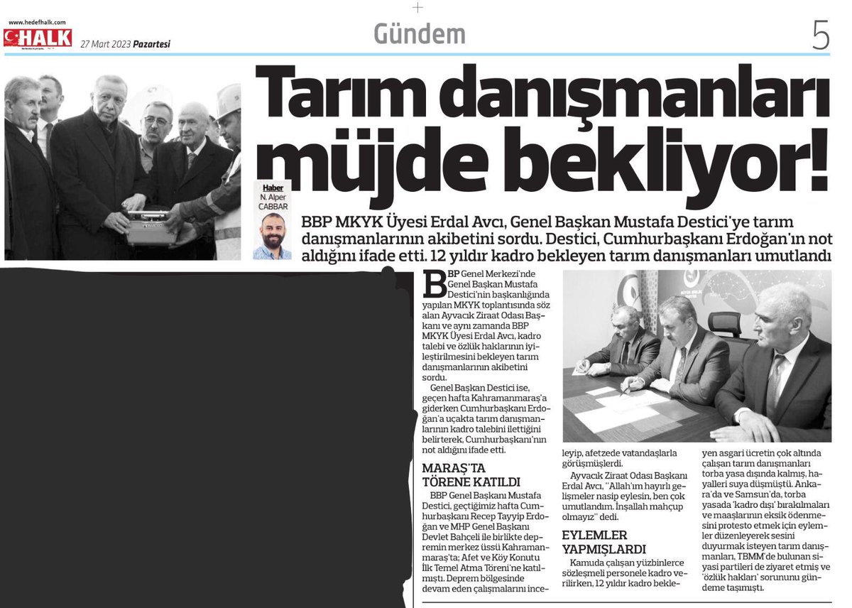 Sayın Genel Başkanımız <a href="/Mustafa_Destici/">Mustafa Destici</a> Tarım danışmanlarına göstermiş olduğunuz ilgiden dolayı teşekkür ederiz bizlere hep bir umut oldunuz.Sayın Cumhurbaşkanımız Tarım Danışmanlarının sizlerin de desteğine ihtiyacı var bizde devlet güvencesiyle Çalışmak istiyoruz <a href="/RTErdogan/">Recep Tayyip Erdoğan</a> 300