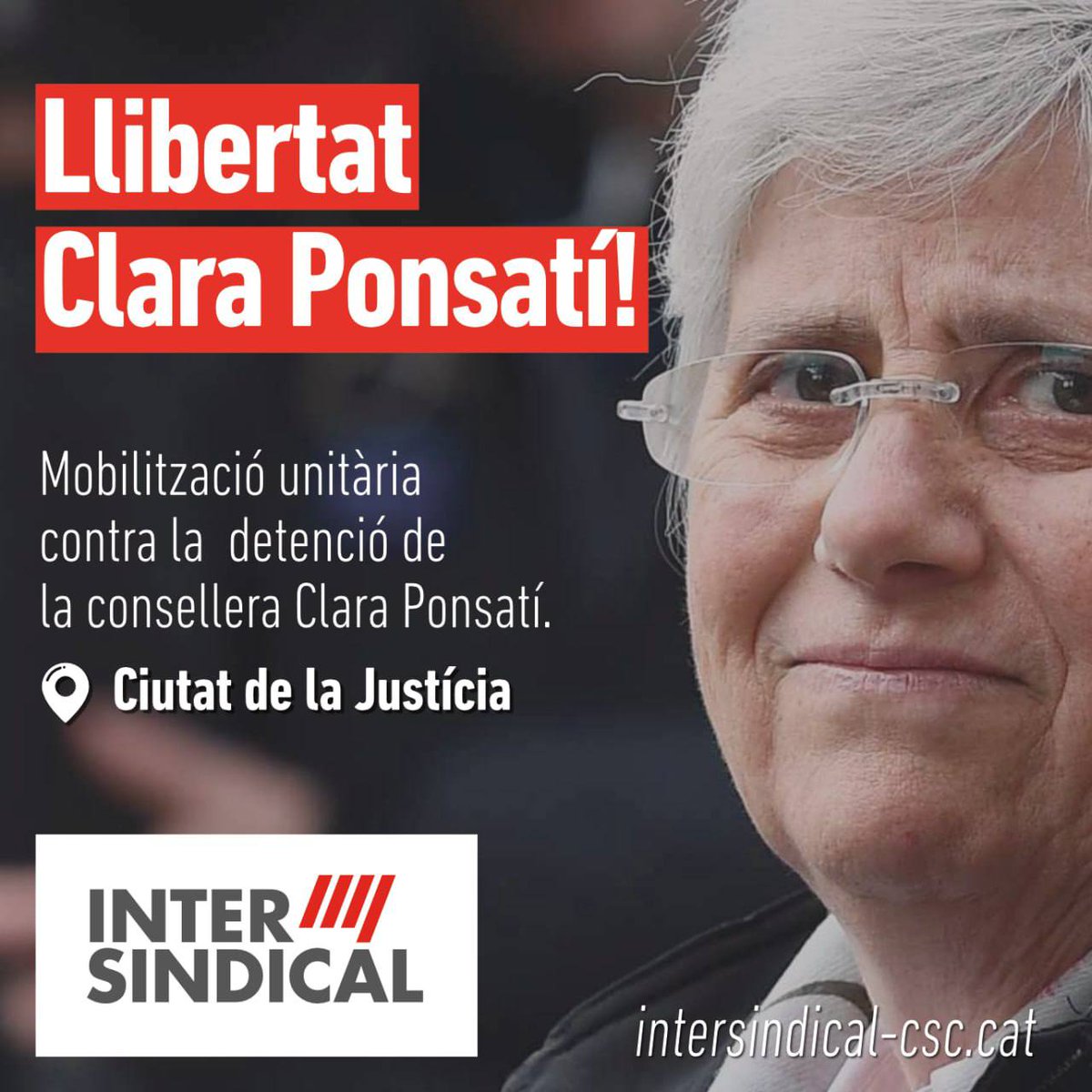 Avui a la Ciutat de la Justícia, i SEMPRE al costat de <a href="/ClaraPonsati/">Clara Ponsatí</a>