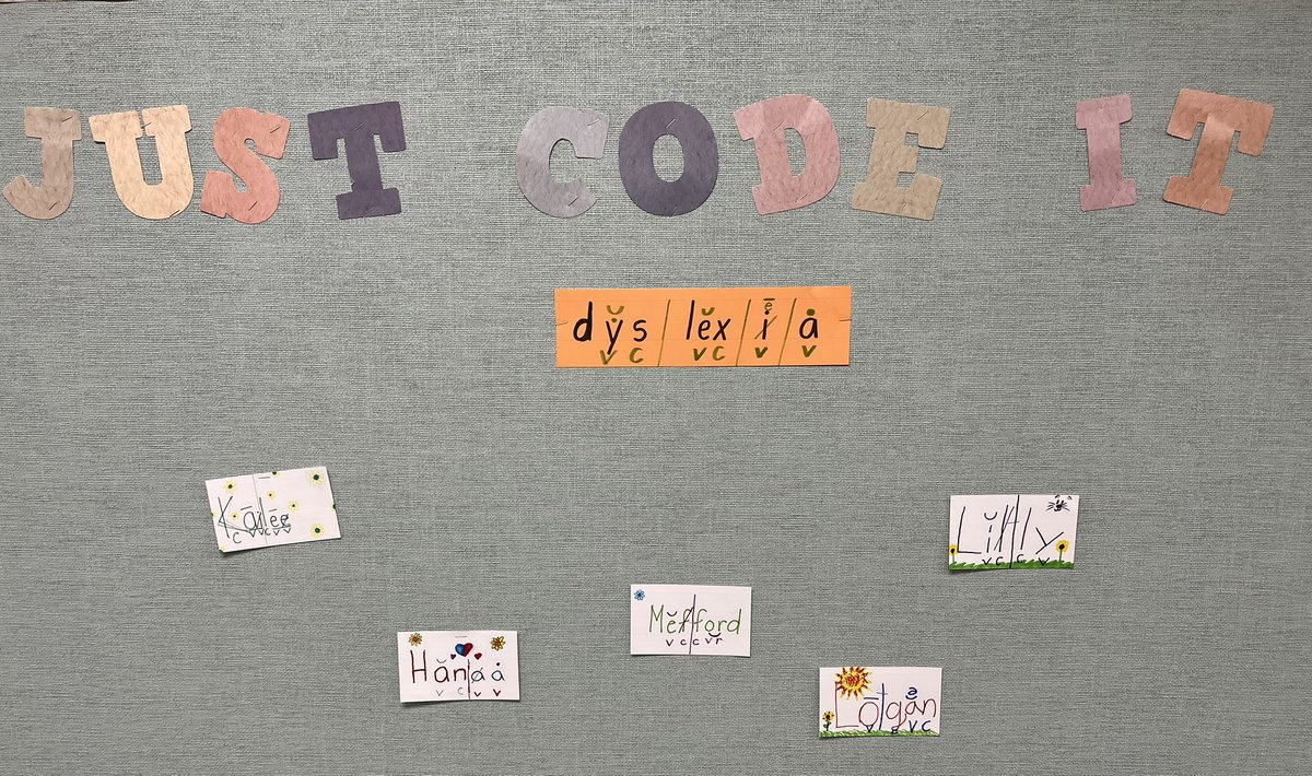 I asked my 4th graders what we should put on this bulletin board &amp; they said “Let’s code our names &amp; decorate it for spring.” Great idea! #HayesHawks #katyisddyslexia
