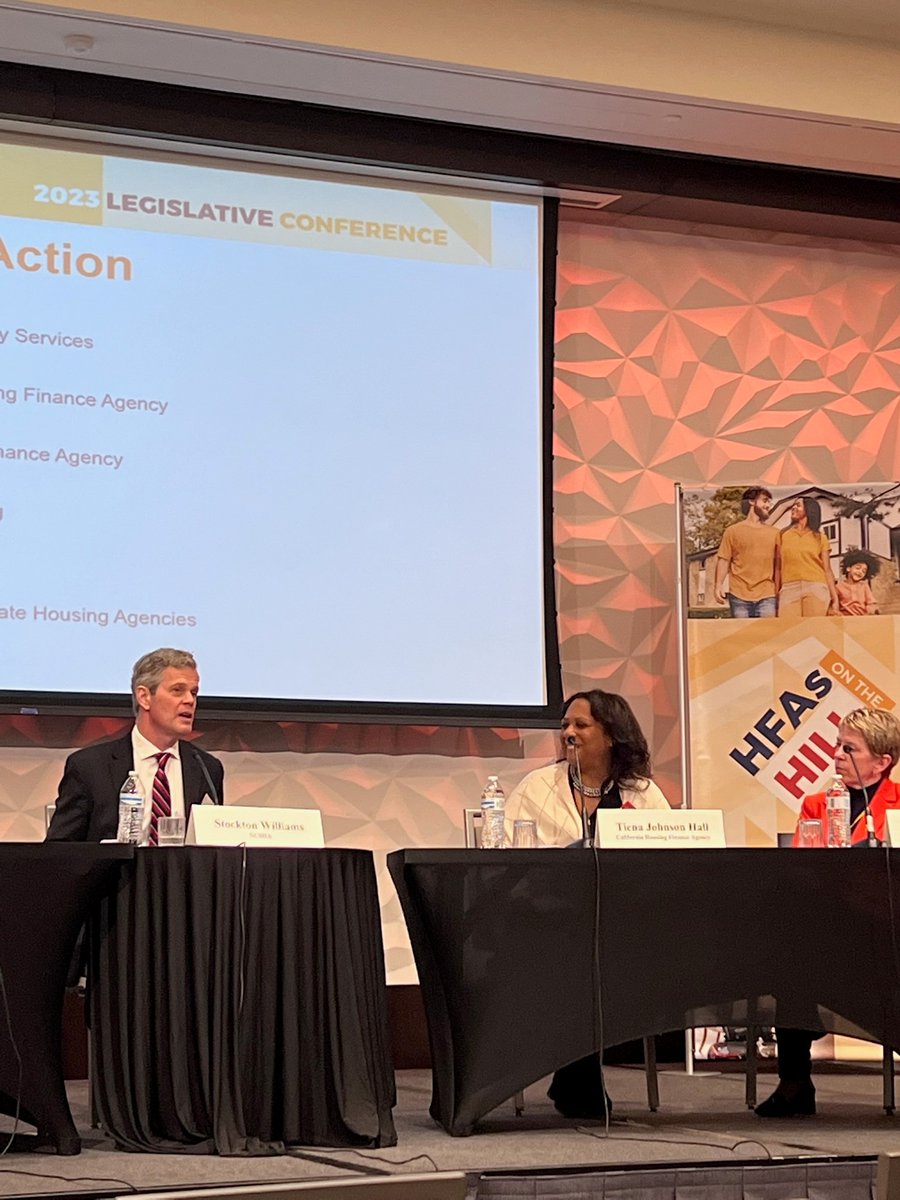 CalHFA's tweet photo. Day 2 at #NCSHA #LegCon2023 in Washington DC: CalHFA Executive Director Tiena Johnson Hall spoke on a Federal Advocacy Panel and CalHFA staff met with @RepKatiePorter to discuss CA housing issues
  #HFAsOnTheHill https://t.co/gN1nOjvwPj