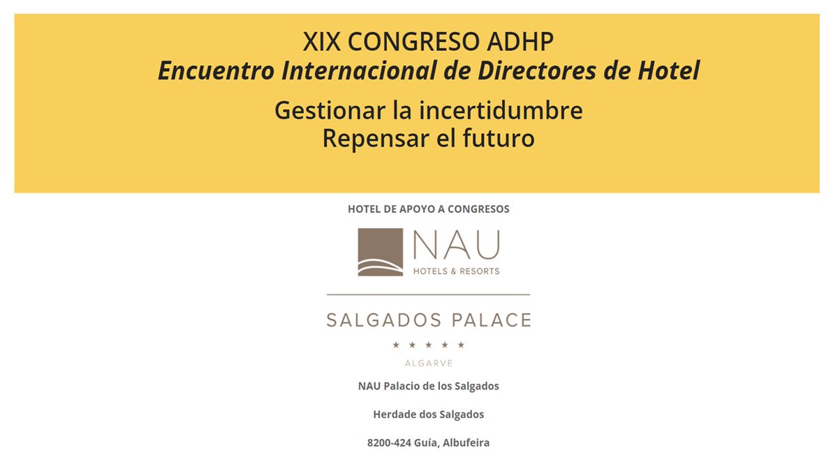 MVEGAS3's tweet photo. El 30 y 31 de Marzo la @Comunidad_AEDH acude al XIX Congreso de nuestra asociación hermana #ADHP - Associação dos Directores de Hotéis de #Portugal en #Albufeira un placer compartir esos días y disfrutar de su #hospitalidad
#profesionales #turismosomostodos #hoteleros #Portugal https://t.co/4BCRWu6FPA