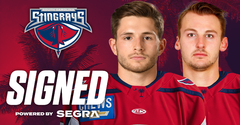 SCStingrays's tweet photo. The Stingrays have signed defenseman Connor Hall out of the University of New Brunswick and forward Ryan Leibold out of Merrimack College.

Powered by @GoSegra