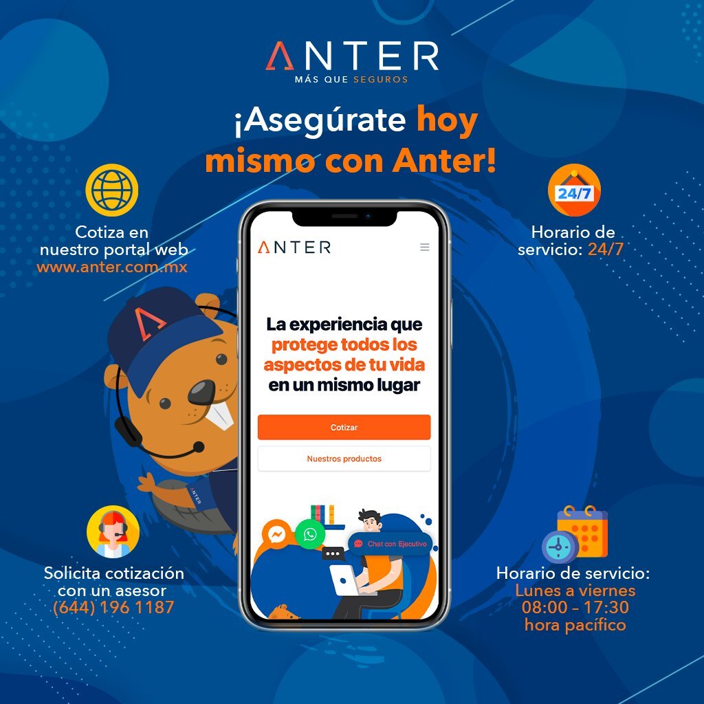 AnterMx's tweet photo. Nuestra plataforma trabaja 24/7 para que puedas cotizar y contratar el seguro de tu auto de forma fácil, segura y rápida, pero si necesitas resolver algunas dudas puedes comunicarte con nuestro equipo en horario de atención.

#SeguroDeAuto #SeguroDeCarro #AutoCuidado #Seguri… https://t.co/5FTe7CjInS