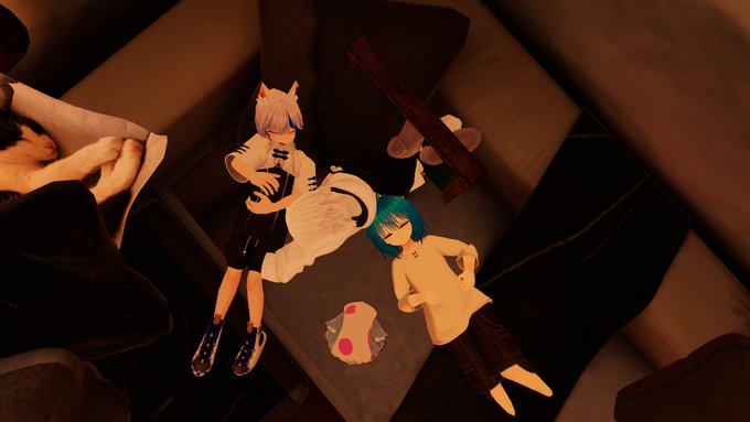 Qじゃぱん横丁で焼肉食べて、駄弁って皆で寝る💤まるでゴールデンタイムのVRChatやってるみたいだ（平日の真昼間の様子で