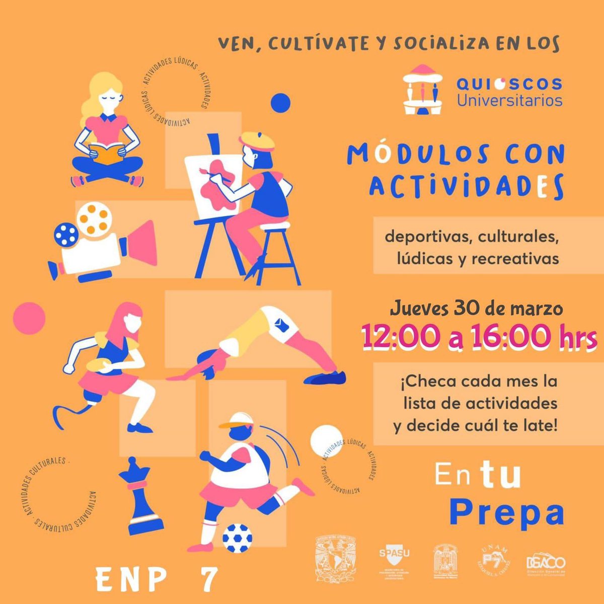 Comunidad_UNAM's tweet photo. ¡Atención, #Pumas de #ENP7 ! ¡#QuioscosUniversitarios llegan a su plantel!💛💙
¡Intégrense, disfruten y compartan su tiempo de esparcimiento en #ComunidadUNAM!
#UNAMComunidadSaludable #CiudadaníaUniversitaria https://t.co/yYBuiOKSCT