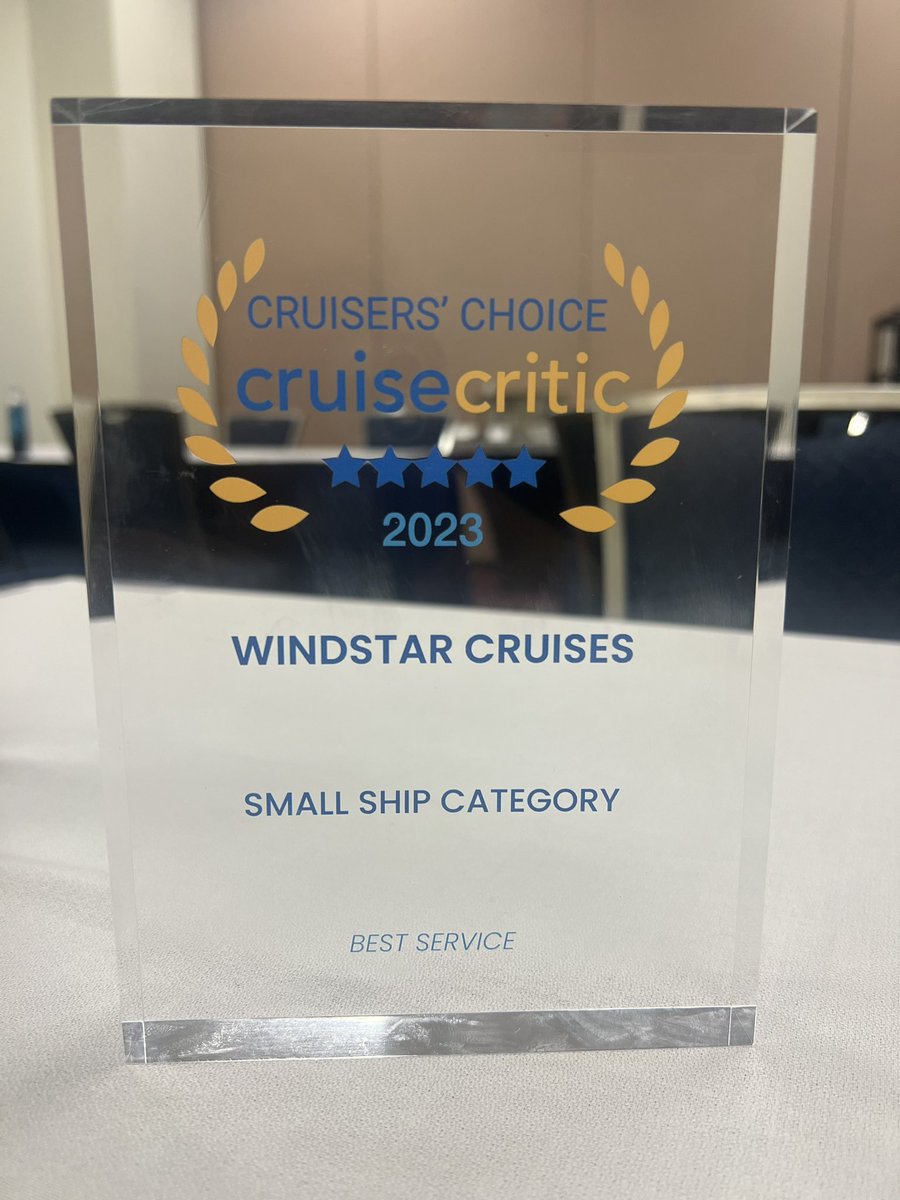 WindstarCruises's tweet photo. We are thrilled to have one Best Service at the Cruiser’s Choice awards! Thank you to everyone for all of your support!
#WindstarCruises #cruisecritic #cruiserschoice #thankyou https://t.co/6ad7ghp9jt