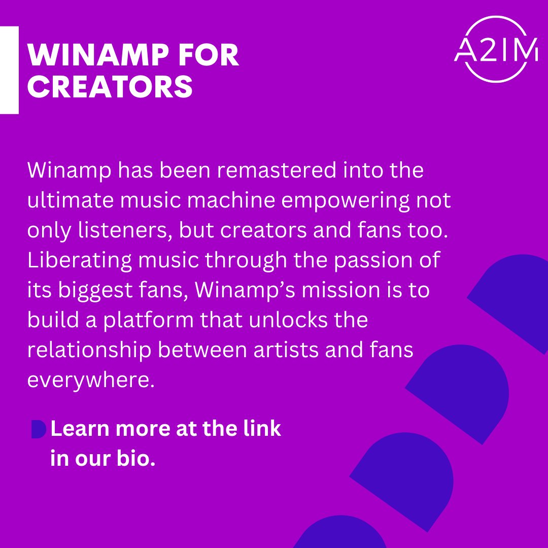 a2im's tweet photo. 🌟 This week's A2IM Member Spotlight goes to: Winamp For Creators (@winamp) 🌟

Winamp has launched Winamp for Creators, to help artists become better merchants and bring their career to the next level.

Learn more here: https://t.co/EfBCJy9n54 https://t.co/J4NEntqAap