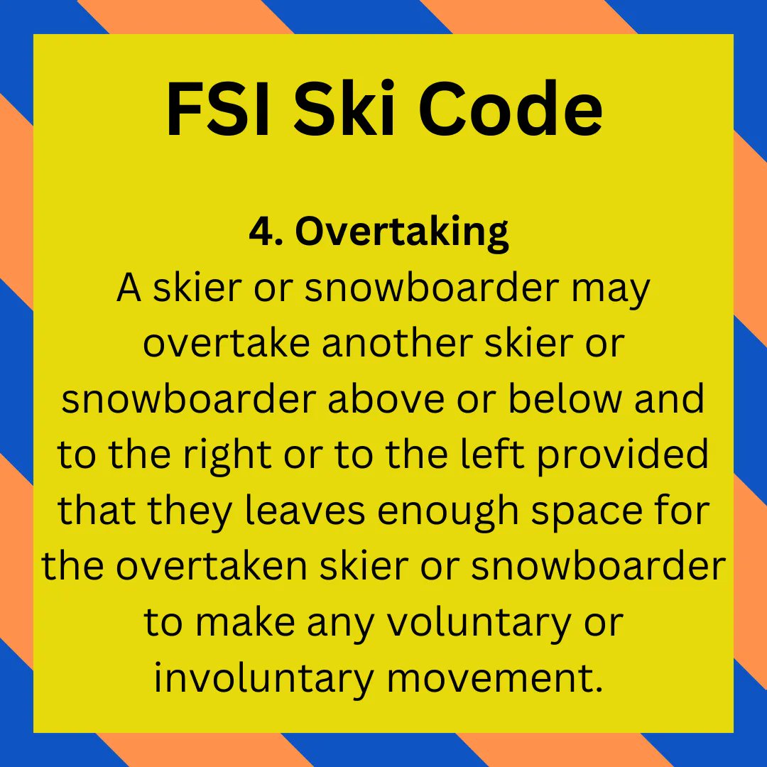 trixski2000's tweet image. A skier or snowboarder who overtakes another is wholly responsible for completing
that manoeuvre in such a way to cause no difficulty to the skier or snowboarder being
overtaken. 

Find out more at buff.ly/3l8jgPF

#SkiWithKids #FamilySki #SkiHoliday #SkiCode