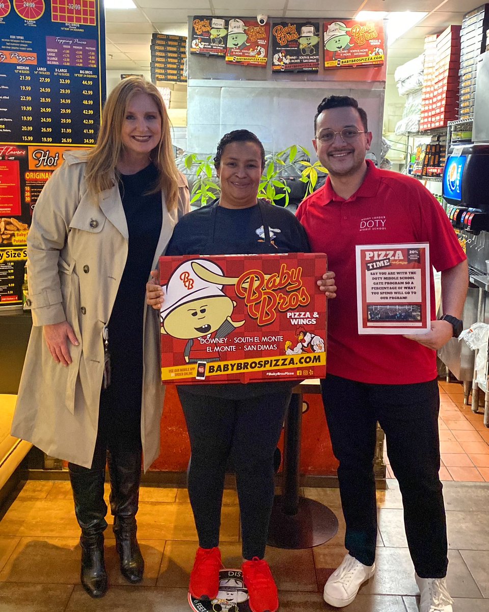 Shout out to Baby Bros Pizza &amp; Wings for graciously hosting our GATE fundraiser and donating funds to our Doty Middle School GATE program. Thanks to our fabulous Mr. Navarro for organizing this event for our exceptional GATE students and their families.