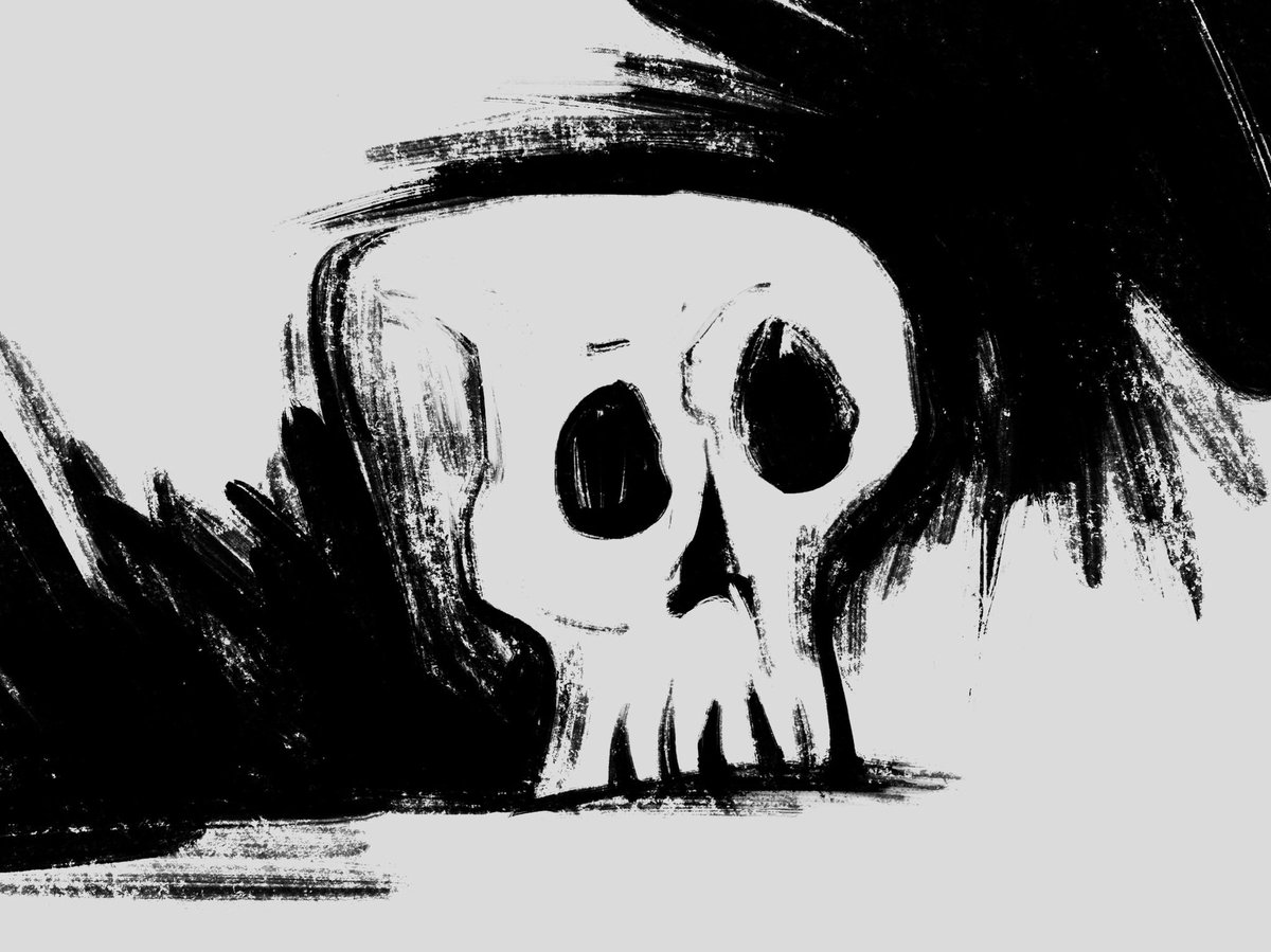 skull doodling