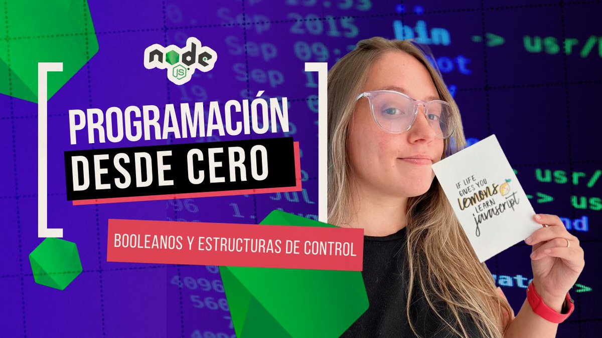 Ya está subida una nueva clase de programación desde cero con NodeJS. Esta semana booleanos y estucturas de control ✨ Vayan a aprender (?