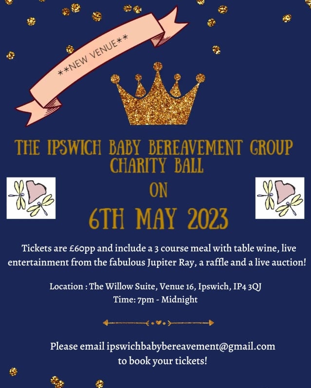 Tickets are still available for our Charity Ball on 6th May! Come and join us for a fabulous evening of food, entertainment &amp; dancing the night away - all for a wonderful cause! #babyloss #BLAW #miscarriage #stillbirth #Ipswich #Suffolk #Charity #everybabymatters #saytheirnames