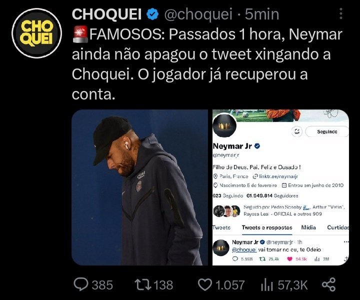 qual sua desculpa para não gostar do Neymar agora?