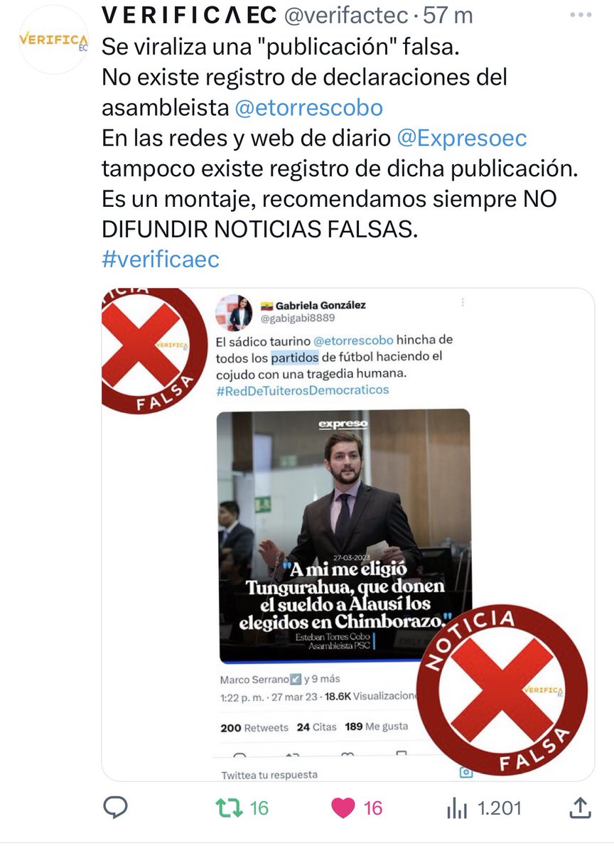 ctorrescobo's tweet photo. @MopaZambrano @gabigabi8889 @LaGuerreraEcu @VillaFernando_ @Galoecuador Notica FALSA https://t.co/wBNhgp5Icm