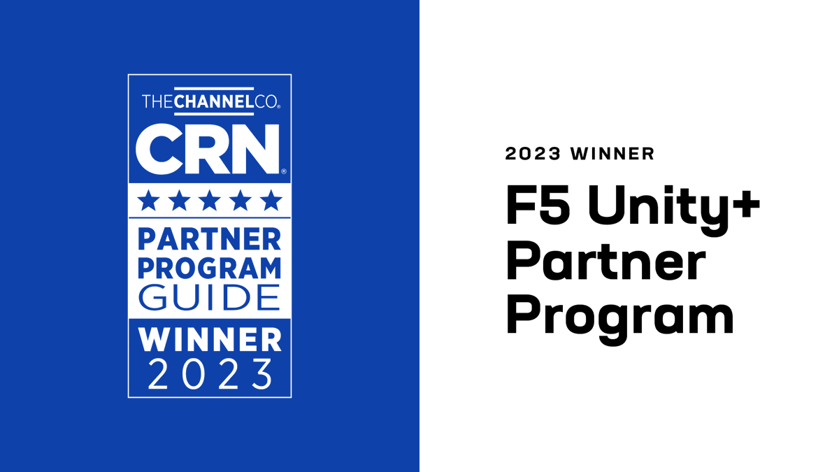 F5's tweet photo. We’re proud to share that the F5 Unity+ Partner Program got a 5-star rating in the CRN 2023 Partner Program Guide. Get more info about our partner programs at https://t.co/Y6mFKz9erN #CRN #PartnerProgram #CloudPartners https://t.co/xmVqXNFBif