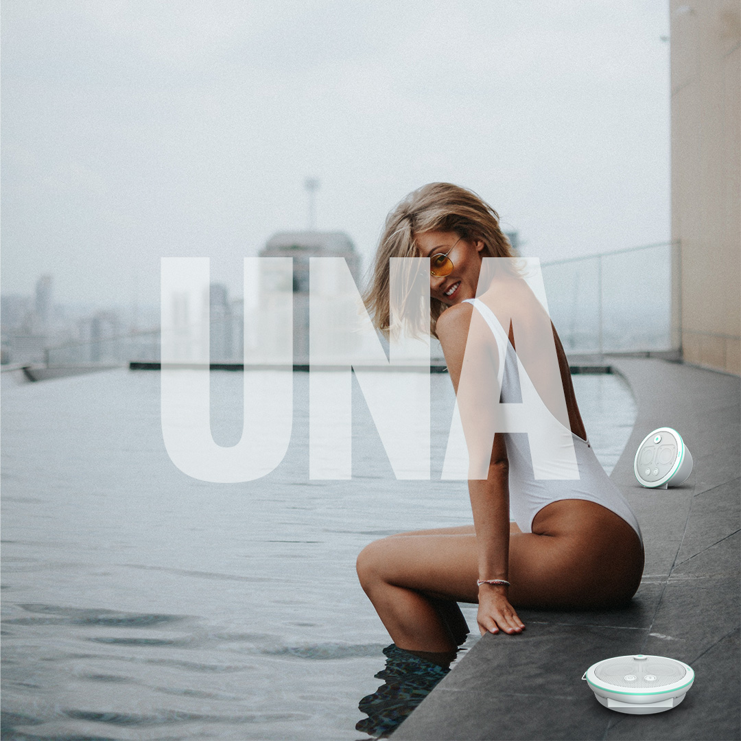 Una is the perfect pool buddy. Yes, Una is a speaker, and yes, Una floats! #powaudio #floatingspeaker