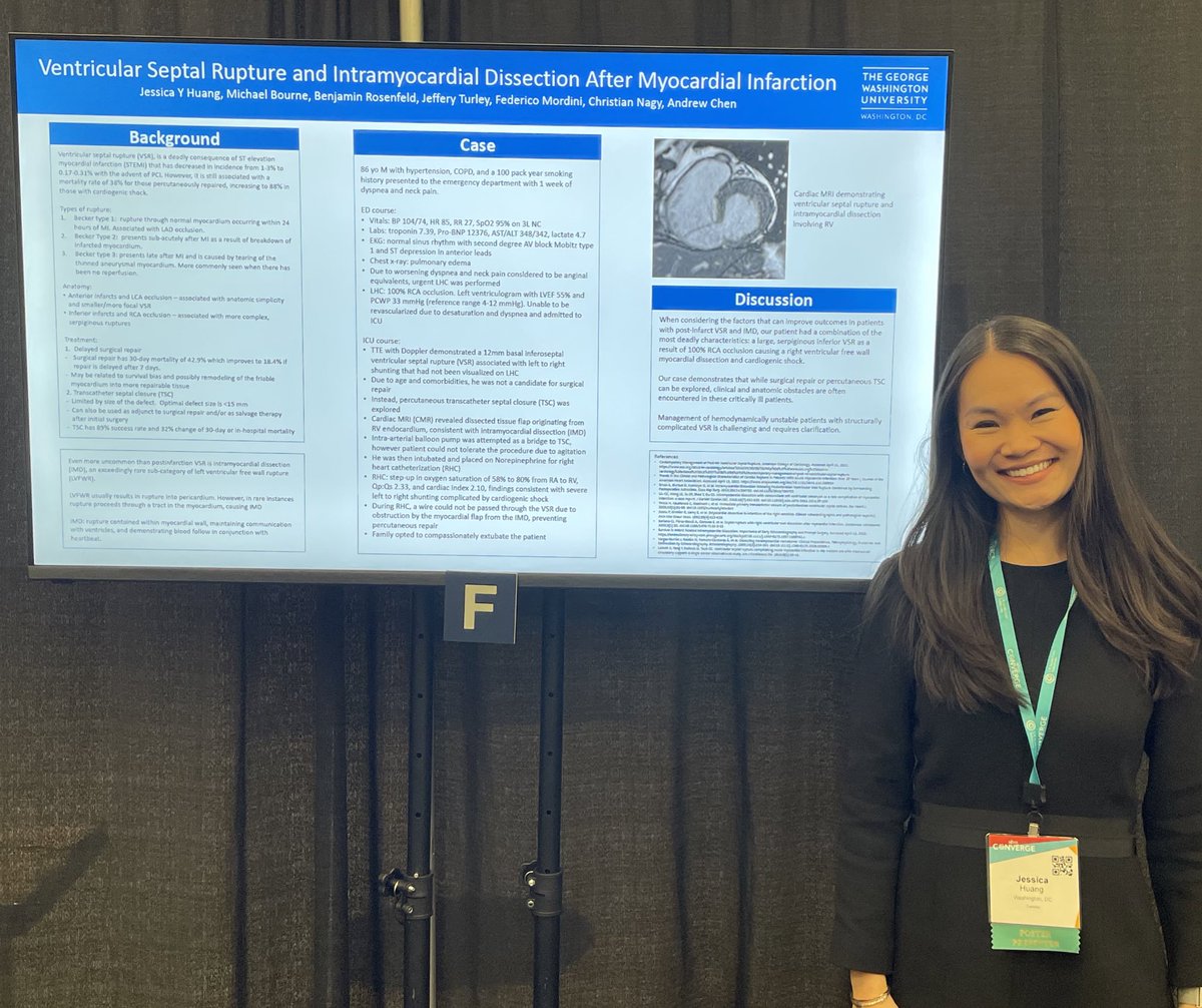 A great #cardiologist first has to be a great #internist! Thanks #SHMConverge2023 for letting me share this case of a post-MI ventricular septal rupture with intramyocardial dissection and show how cool cardiac imaging is! Check out that #CMR! 🤓