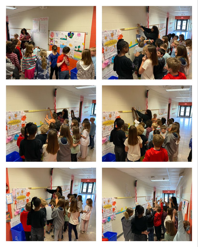JamesIslandES's tweet photo. Anchor charts, word walls, module themed decorations have taken over Mrs. Beatty’s walls so she took her @MLCmath lesson on Creating line plot graphs and learning about area and perimeter to the hallway! #3rdgrademath #handsonlearning #visualmath #mathcomesalive https://t.co/vYcXLkCpMb